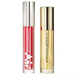 MAC 2-Pc. Blowing Air Kisses Lip Gloss + Lip Oil Makeup Gift Set Ginger Zinger
